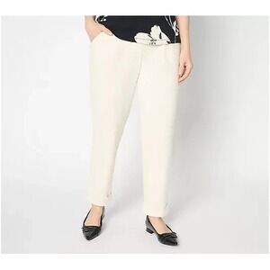 Nicole Miller Cream Straight Leg Pants